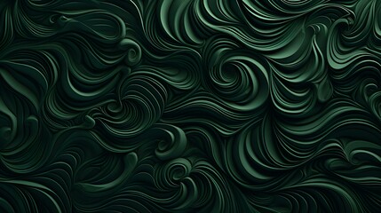 Abstract Background of intricate Patterns in dark green Colors. Antique Wallpaper