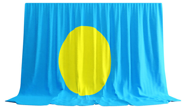 Palau Flag Curtain in 3D Rendering called Flag of Palau