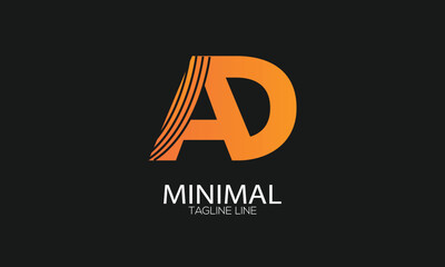 letter icon AD vector