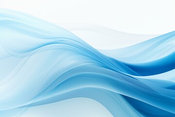 Abstract background with flowing waves of blue and white hues. Generative AI