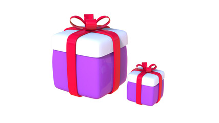 gift Box with ribbon and bow isolated 3d render illustration