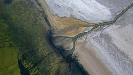 Environmental pollution and drying lake.