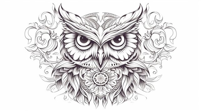 a mesmerizing mandala image portraying a wise and majestic owl, symbolizing wisdom and intuition