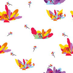 abstract leaves seamless pattern