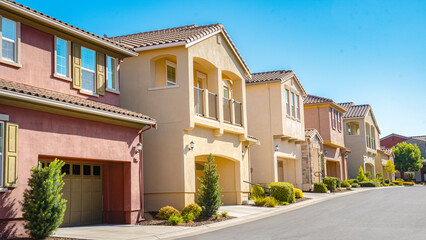 Fototapeta na wymiar Row of single Family homes in Northern California