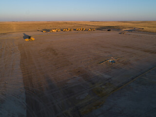 Aerial fracking pad land development.  © Paul