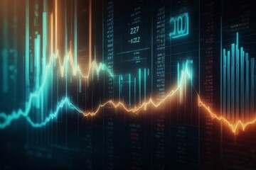 Financial market chart, sales chart