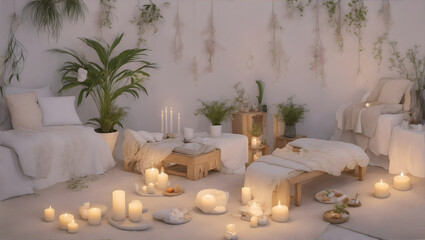healthcare with a spa room complete with soothing candles and a serene atmosphere for ultimate relaxation.