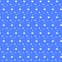 Seamless abstract geometric pattern White dots on blue background for fabric home wear carpets surface design packaging Vector illustration