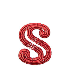 Symbol of small red spheres. letter s
