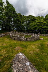 Din Lligwy ancient village in Anglesey, hut circle. - 654998166