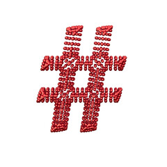 Symbol of small red spheres