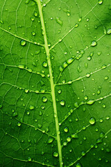 Closeup of a green leaf used as background image