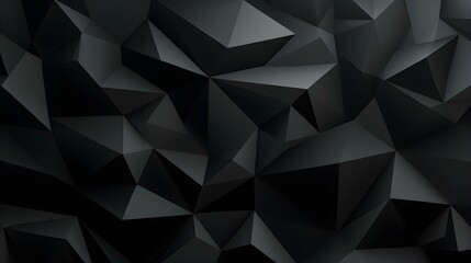 Abstract Background of triangular Patterns in black Colors. Low Poly Wallpaper - obrazy, fototapety, plakaty