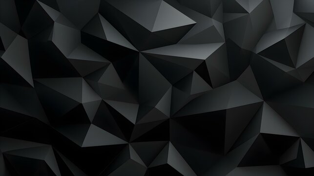 Abstract Background of triangular Patterns in black Colors. Low Poly Wallpaper