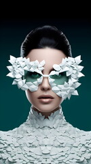 woman wearing sunglasses. Extremely realistic female illustration. Fashion model.