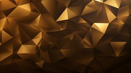 Abstract Background of triangular Patterns in dark gold Colors. Low Poly Wallpaper