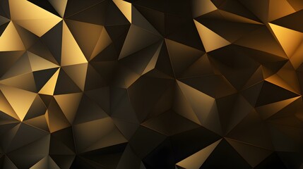 Obraz premium Abstract Background of triangular Patterns in dark gold Colors. Low Poly Wallpaper