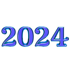 Blue 2024 new year 3d