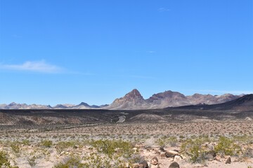 Scenic drive along Historical Route 66 in Mojave County from Topock to Oatman, Arizona, USA.