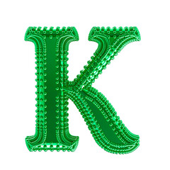 Small spheres on the green symbol. letter k