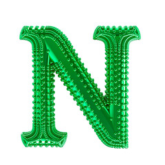 Small spheres on the green symbol. letter n