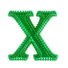 Small spheres on the green symbol. letter x