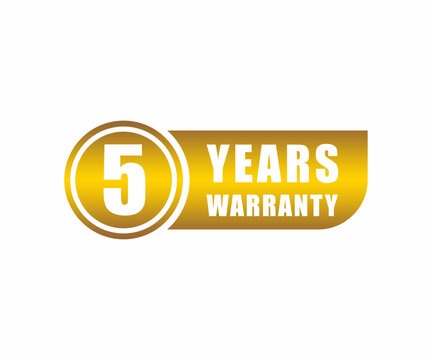 5 year warranty label stamp, Five label vector	
