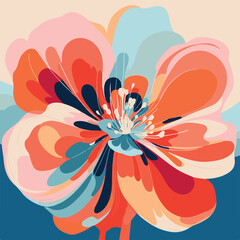abstract vector illustration of a multicolored flower with endless petals