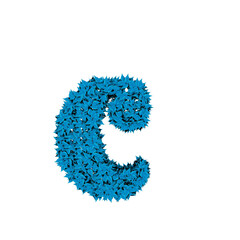Symbol from blue leaves. letter c