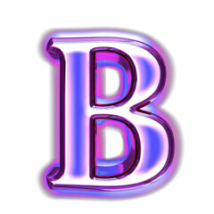 Blue symbol in a purple frame with glow. letter b
