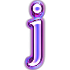 Blue symbol in a purple frame with glow. letter j