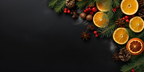 Christmas food dark background.,,,,,,,,,,,,
Holiday Feast with Traditional Christmas Cuisine