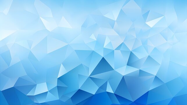 Abstract Background of triangular Patterns in sky blue Colors. Low Poly Wallpaper