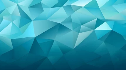 Fotobehang Abstract Background of triangular Patterns in turquoise Colors. Low Poly Wallpaper © Florian