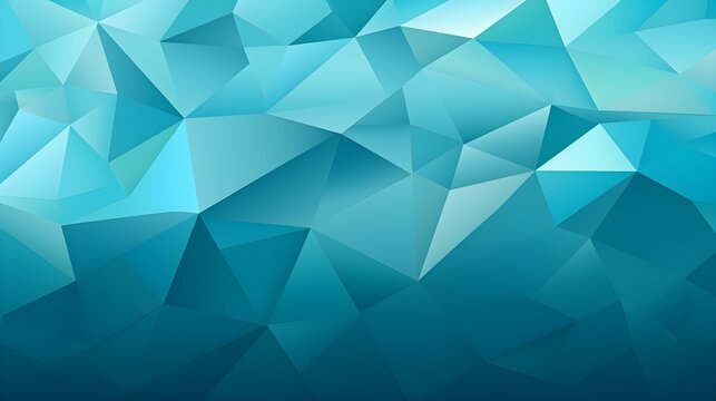 Abstract Background of triangular Patterns in turquoise Colors. Low Poly Wallpaper