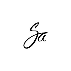 SA initial signature logo. Handwriting logo template vector