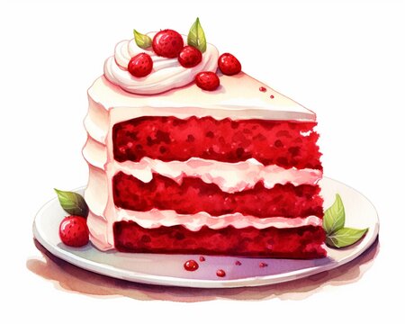 piece of cake illustration art on white background