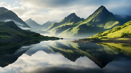 Mountain reflected on the lake's surface