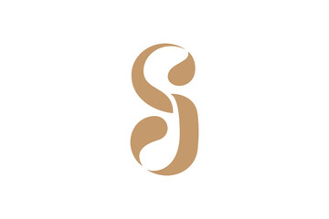 Sj handwritten logo, S and j monogram logo template, Sj signature logo concept - obrazy, fototapety, plakaty