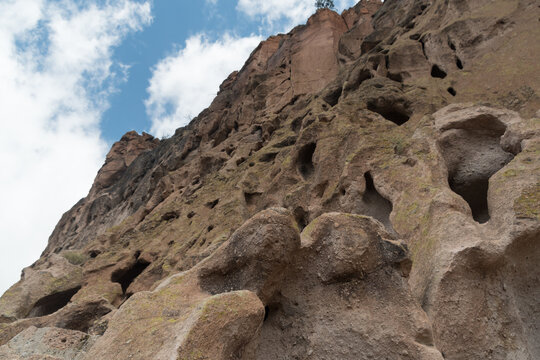 Rock formations in Frijoles canyon of  Bandelier Park - 1