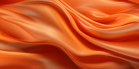 Fototapeta premium a natural orange silky satin fabric weave textile texture wallpaper background. soft and smooth. 2:1, 6000x3000 pixel. Generative AI