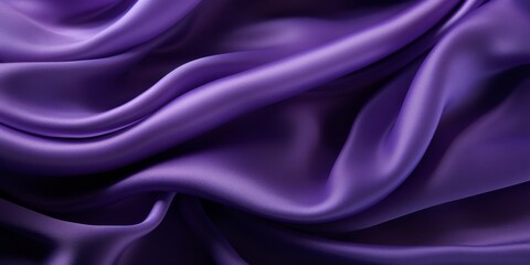 Obraz premium a natural romantic violet purple silky satin fabric weave textile texture wallpaper background. soft and smooth. 2:1, 6000x3000 pixel. Generative AI