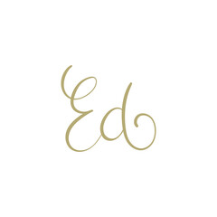 Ed initial letter signature logo. Handwritten E d monogram logo template