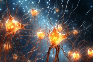 Cluster of neurons highlighted. Generative AI