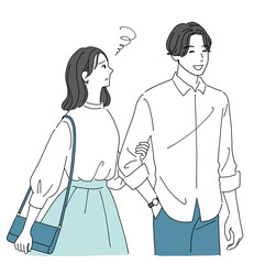 デートする若いカップル