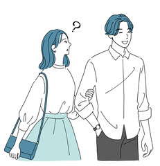 デートする若いカップル　疑問