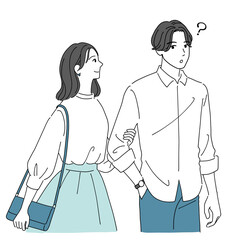 デートする若いカップル　疑問