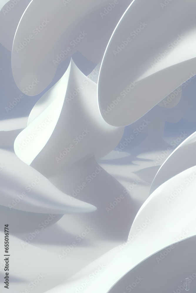 Poster Abstract 3d rendering white color futuristic background.