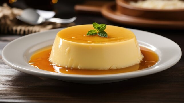 A slice of creamy quesillo, Venezuelanstyle flan, captivates with its velvety texture and caramelized top. This traditional dessert is a smooth custard made from condensed milk, eggs, and